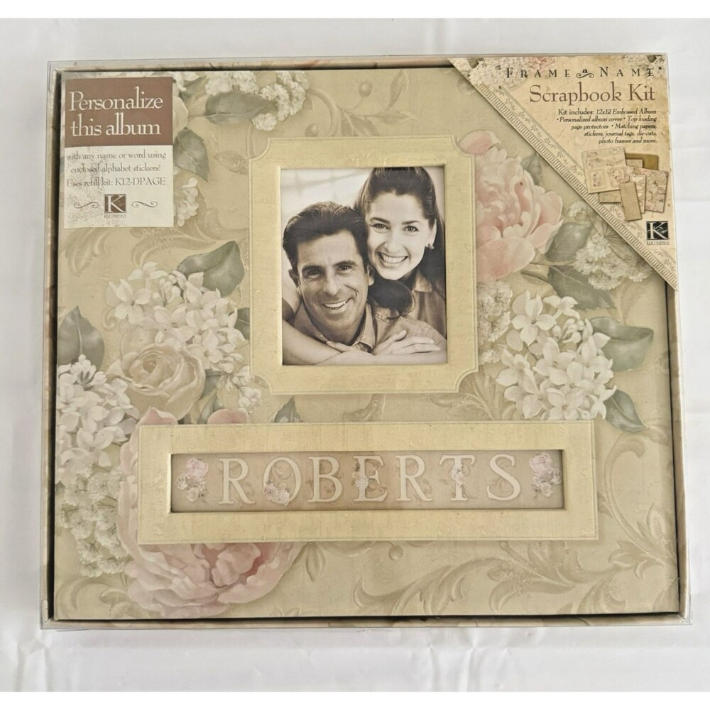 K & Company Framed Name English Floral 532113 Scrapbook Kit 12 x 12 Papers READ